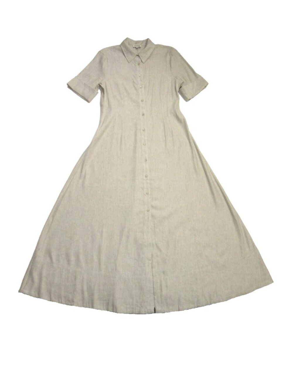 NWT Staud Joan in Natural Beige Stretch Linen Maxi Shirt Dress 8 $395 - Picture 4 of 8